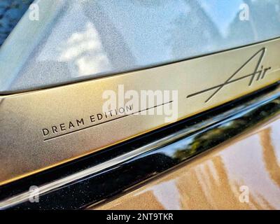 Lucid Air Dream Edition Emblem für Elektroautos Stockfoto