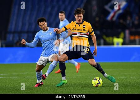 Rom, Italien. 27. Februar 2023. Sam Lammers von UC Sampdoria während des Spiels der Serie A zwischen SS Lazio und UC Sampdoria im Stadio Olimpico am 27. Februar 2023 in Rom, Italien. (Foto: Gennaro Masi/Pacific Press) Kredit: Pacific Press Media Production Corp./Alamy Live News Stockfoto