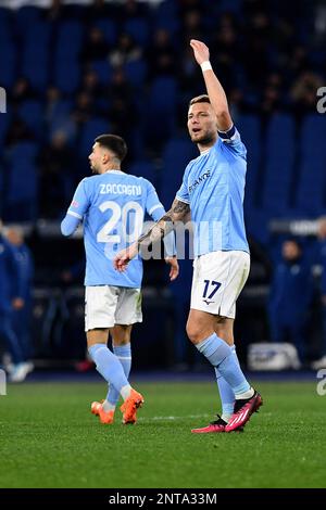 Rom, Italien. 27. Februar 2023. Ciro Immobile von SS Lazio während des Spiels der Serie A zwischen SS Lazio und UC Sampdoria im Stadio Olimpico am 27. Februar 2023 in Rom, Italien. (Foto: Gennaro Masi/Pacific Press) Kredit: Pacific Press Media Production Corp./Alamy Live News Stockfoto