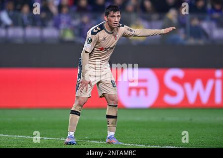 Artemio Franchi Stadion, Florenz, Italien, 23. Februar 2023, Al Musrati (SC Braga) während ACF Fiorentina vs. SC Braga - UEFA Conference League Footba Stockfoto