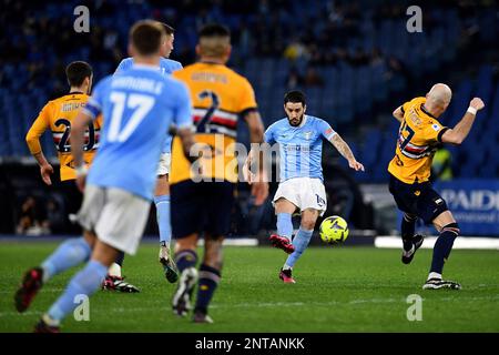 Rom, Italien. 27. Februar 2023. Luis Alberto von SS Lazio erzielt das Tor beim Spiel der Serie A zwischen SS Lazio und UC Sampdoria im Stadio Olimpico am 27. Februar 2023 in Rom, Italien. (Kreditbild: © Gennaro Masi/Pacific Press via ZUMA Press Wire) NUR REDAKTIONELLE VERWENDUNG! Nicht für den kommerziellen GEBRAUCH! Stockfoto