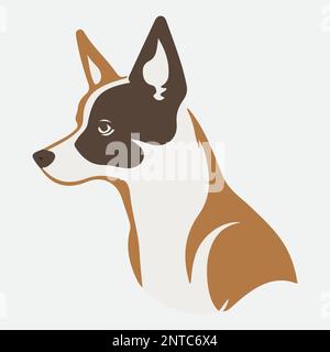 Hundekopf-Symbol. Flacher Style. Cartoon-Hundegesicht. Vektorgrafik isoliert auf Weiß. Stock Vektor