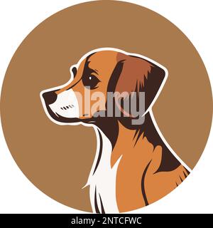 Hundekopf-Symbol. Flacher Style. Cartoon-Hundegesicht. Vektorgrafik isoliert auf Weiß. Stock Vektor