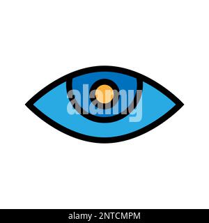 Netzhautliniensymbol isoliert auf weißem Hintergrund. Schwarzer, flacher Klassiker mit modernem Umriss. Lineares Symbol und bearbeitbare Kontur. Einfach und pixelförmig Stock Vektor