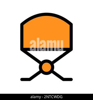 Symbol für Director-Stuhl-Linie isoliert auf weißem Hintergrund. Schwarzer, flacher Klassiker mit modernem Umriss. Lineares Symbol und bearbeitbare Kontur. Einfach und pix Stock Vektor