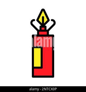 Symbol für Gasdruckleitung isoliert auf weißem Hintergrund. Schwarzer, flacher Klassiker mit modernem Umriss. Lineares Symbol und bearbeitbare Kontur. Einfach und Pixel p Stock Vektor