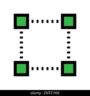 Bearbeiten Sie das auf weißem Hintergrund isolierte Eckliniensymbol. Schwarzer, flacher Klassiker mit modernem Umriss. Lineares Symbol und bearbeitbare Kontur. Einfach und Pixel Stock Vektor