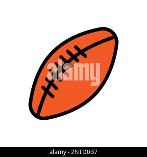 American Football-Ballliniensymbol isoliert auf weißem Hintergrund. Schwarzer, flacher Klassiker mit modernem Umriss. Lineares Symbol und bearbeitbare Kontur. Ganz Einfach Stock Vektor