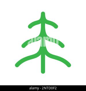 Symbol für Pinienlinie isoliert auf weißem Hintergrund. Schwarzer, flacher Klassiker mit modernem Umriss. Lineares Symbol und bearbeitbare Kontur. Einfach und pixelgenau Stock Vektor