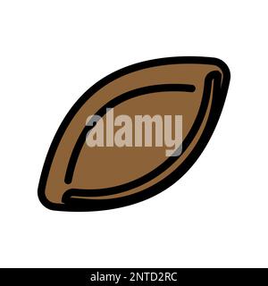 Symbol für Rugby-Kugellinie isoliert auf weißem Hintergrund. Schwarzer, flacher Klassiker mit modernem Umriss. Lineares Symbol und bearbeitbare Kontur. Einfach und Pixel p Stock Vektor