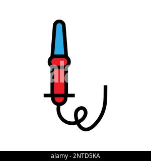 Symbol für Feuerlöscherlinie isoliert auf weißem Hintergrund. Schwarzer, flacher Klassiker mit modernem Umriss. Lineares Symbol und bearbeitbare Kontur. Einfache und Stock Vektor
