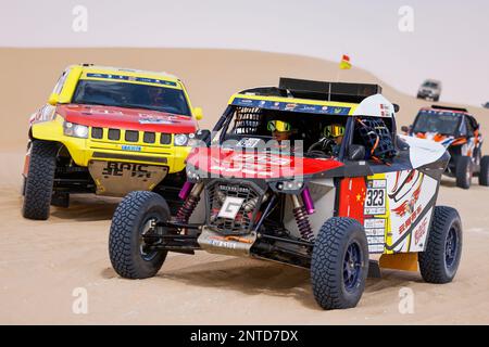 323 ZI Yungang (chn), WANG Zengrong (chn), BAIC ORC, G Rally Team OT3, Action während der Phase 1 der Abu Dhabi Desert Challenge 2023, 2. Runde der Saison 2023 W2RC, am 27. Februar 2023 zwischen Al Dhannah und Qasr Al Sarab, Abu Dhabi - Photo Julien Delfosse / DPPI Stockfoto