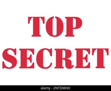 Top Secret wird auf einer 3-D-Abbildung im Schablonentyp geschrieben Stockfoto