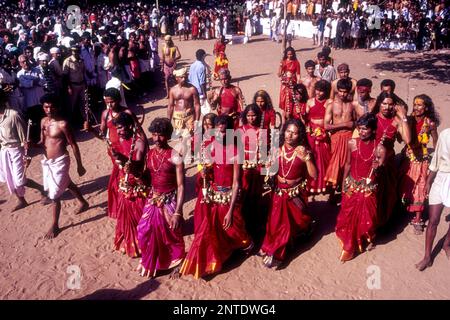 Velichappadu oder Oracles in Bharani Festival in Kodungallur, Kerala, Indien, Asien Stockfoto