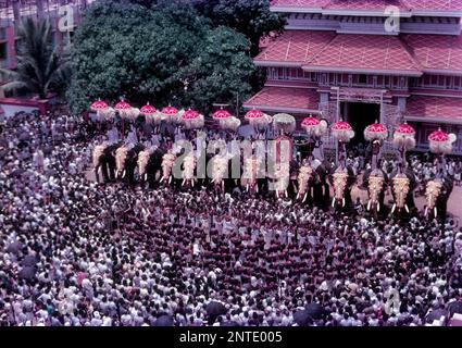 Armenam Festival vor dem Paramekkavu Bhagavathi Tempel in Thrissur Trichur, Kerala, Südindien, Indien, Asien Stockfoto