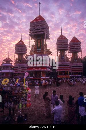 Kumbha Bharani Festival im Chettikulangara-Tempel, Kerala, Südindien, Indien, Asien Stockfoto