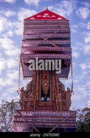 Kumbha Bharani Festival im Chettikulangara Bhagavathy Tempel, Kerala, Südindien, Indien, Asien Stockfoto