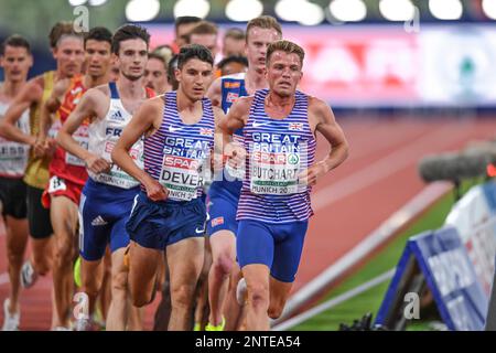 Andrew Butchart, Patrick Dever (Großbritannien). 5000m. Europameisterschaft München 2022 Stockfoto