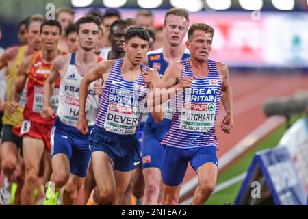 Andrew Butchart, Patrick Dever (Großbritannien). 5000m. Europameisterschaft München 2022 Stockfoto