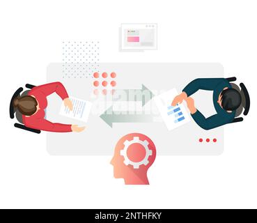 Einzelgespräch – Diskussion – Bestandsdarstellung als EPS 10-Datei Stock Vektor