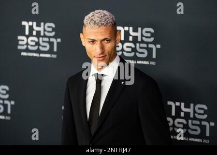 Richarlison bei den Best FIFA Football Awards 2022 am 27. Februar 2023 in der Salle Pleyel in Paris, Frankreich - Foto: Melanie Laurent / A2M Sport Consulting / DPPI/LiveMedia Stockfoto