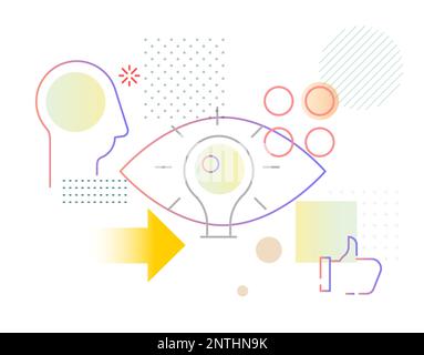 Konstruktionsprozess – Eye for the Innovation – Illustration als EPS 10-Datei Stock Vektor