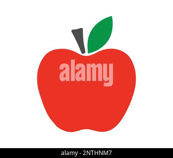 Roter Apfelvektor. Naturbegriff und Erziehung. Stock Vektor