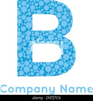 Buchstabe B Bubbles Vector (Bubblasenvektor). Abstraktes blaues Logo-Design mit Buchstabe A. Vektordarstellung Stock Vektor