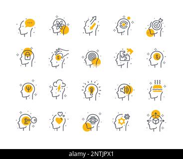 Farbsymbole für Kopf eingestellt Stock Vektor
