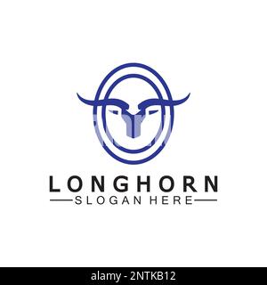 Logovorlage mit langem Horn, Vektordesign Stock Vektor
