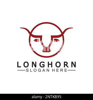 Logovorlage mit langem Horn, Vektordesign Stock Vektor