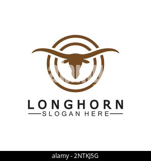 Logovorlage mit langem Horn, Vektordesign Stock Vektor