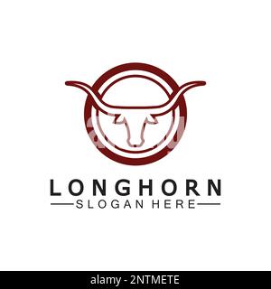 Logovorlage mit langem Horn, Vektordesign Stock Vektor