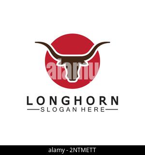Logovorlage mit langem Horn, Vektordesign Stock Vektor