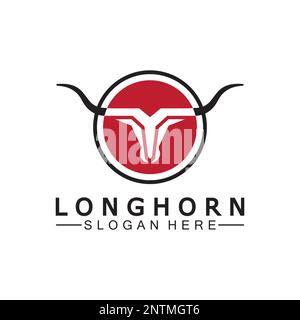 Logovorlage mit langem Horn, Vektordesign Stock Vektor