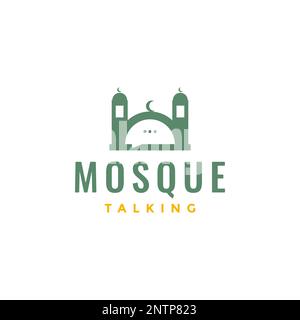 Moschee muslimische Gebete Kuppel Beratung Talk Chat Logo Design Vektorsymbol Illustration Stock Vektor