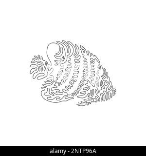 Eine einzige Strichzeichnung mit wunderschöner abstrakter Engelsfisch-Kunst. Durchgehende Strichzeichnung grafischer Designvektordarstellung eines freundlichen Haustieres Stock Vektor