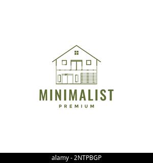 House Village Kultur japan Minimalist Relax Simple Line Logo Design Vektorsymbol Illustration Stock Vektor