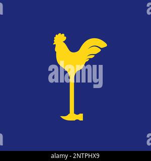 Hahnenhammer Food Steak Grill geröstetes Fleisch Logo-Design Vektorsymbol Illustration Stock Vektor