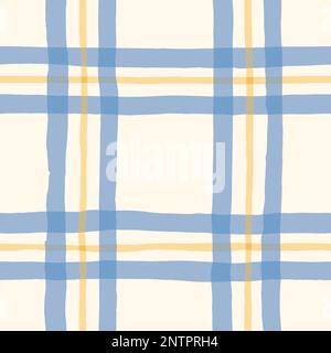 Handgezeichnetes Vektormuster in Maisblumenblau und Gelb in Aquarellfarben Stock Vektor