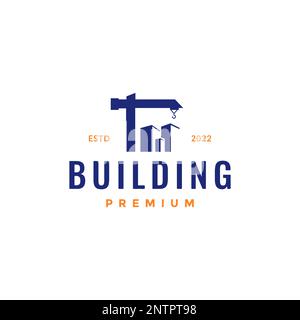 Bauwesen Schwermaschinenkran Industrie Logo Design Vektorsymbol Stock Vektor