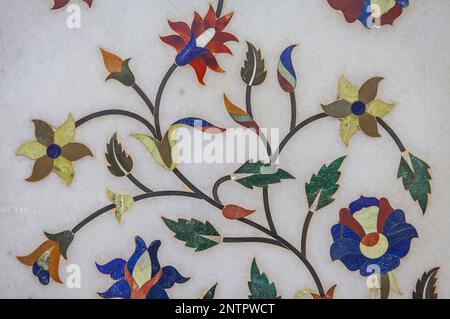 Detail, Ornament in die Wände des Goldenen Tempel, Amritsar, Punjab, Indien Stockfoto