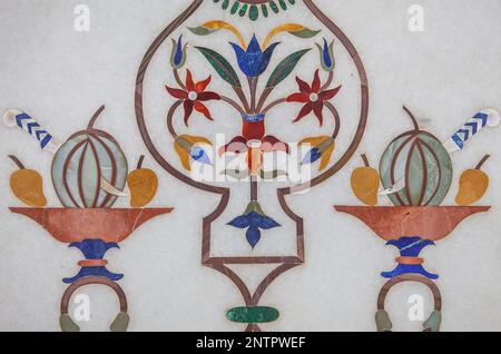 Detail, Ornament in die Wände des Goldenen Tempel, Amritsar, Punjab, Indien Stockfoto