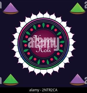 Happy Holi Festliches Design Illustration Art Stock Vektor
