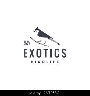 Vektordarstellung des exotischen Vogels mit rußköpfigem Bulbul-Logo Stock Vektor
