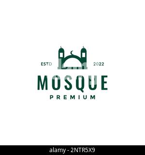 Moschee muslimische Gebete Kuppel minimales Logo Design Vektorsymbol Illustration Stock Vektor