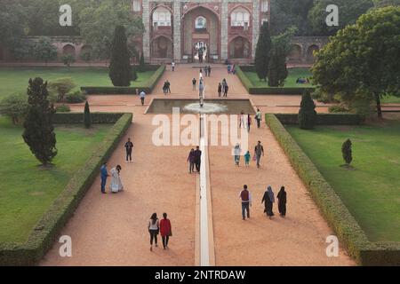 Garten von Humayun Mausoleum, Delhi, Indien Stockfoto