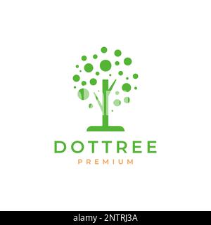 Punkte Baum Pflanzen Grün minimalistisch modernes Logo-Design Vektorsymbol-Illustration Stock Vektor