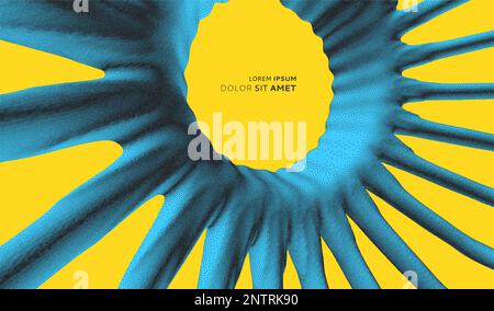 Modernes Hintergrunddesign. Realistisches Kunststoffelement im Dotwork-Stil. Pointillismus-Grafik. Punktmuster. 3D-Vektordarstellung für Banner, Flye Stock Vektor