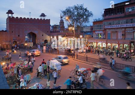 Chandpol Tor, Jaipur, Rajasthan, Indien Stockfoto